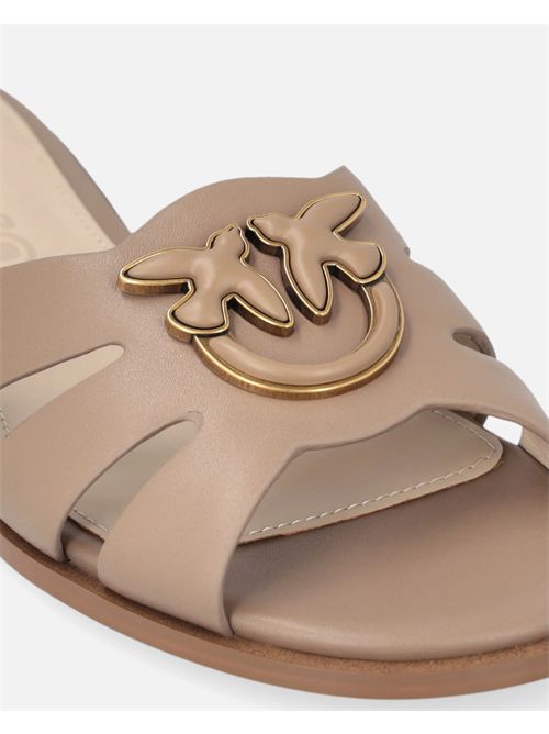 Ciabattine in pelle con logo Love Birds PINKO | SD0463P001L15